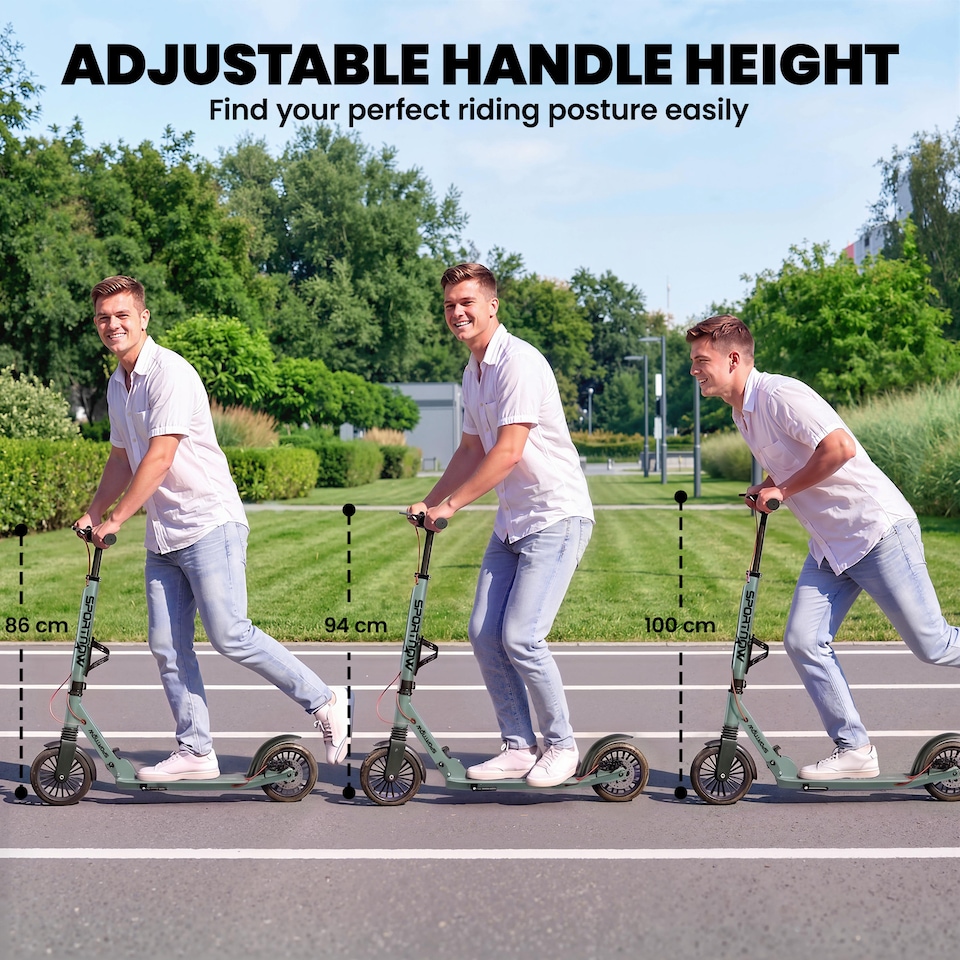 image 1 of SPORTNOW Foldable Kick Scooter with Height Adjustable Handlebar, Adult Scooters