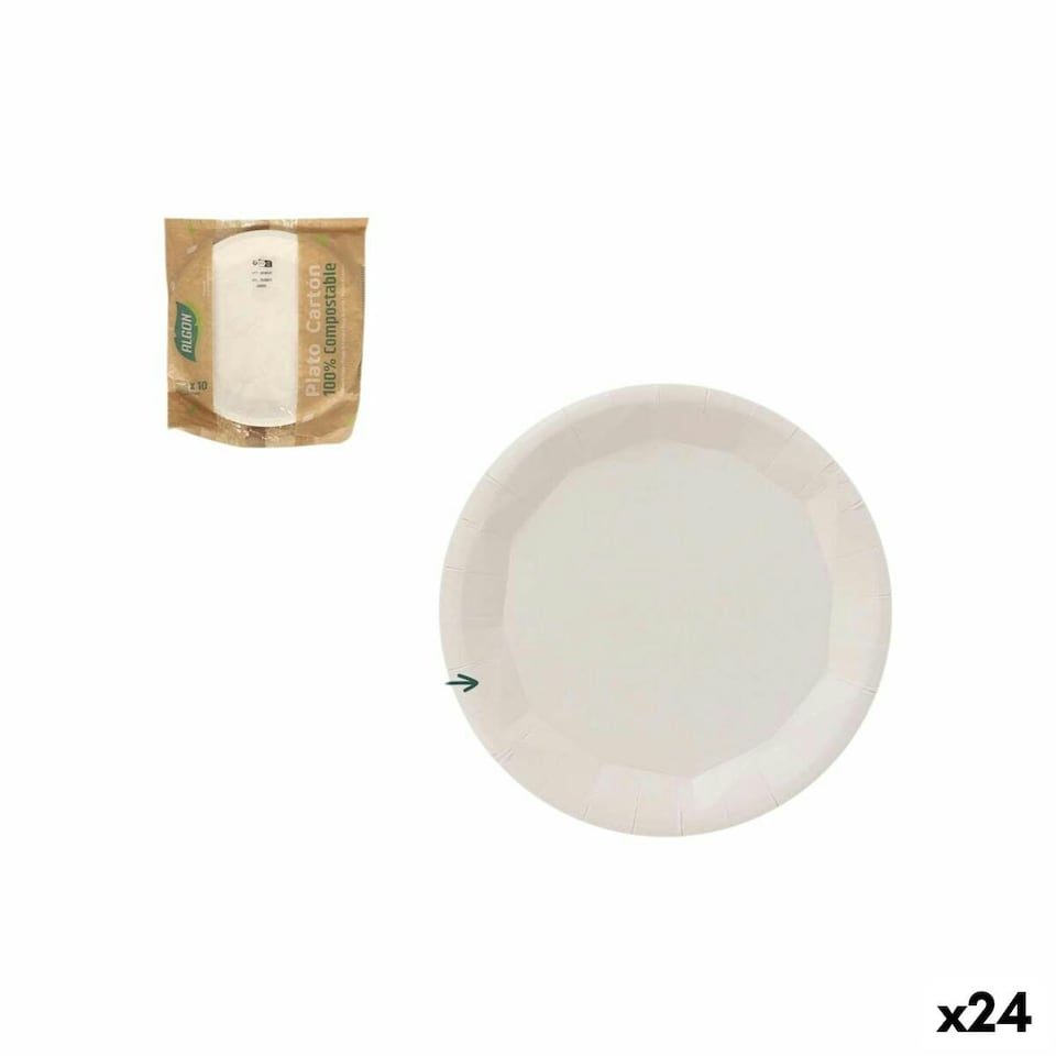 image 1 of Plate set Algon White 10 Pieces (24 Units) N/A