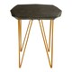 image 3 of Durable Large Black Marble Top Side Table, Modern Metal Side Table, Chic Constructed Modern Side Table Black