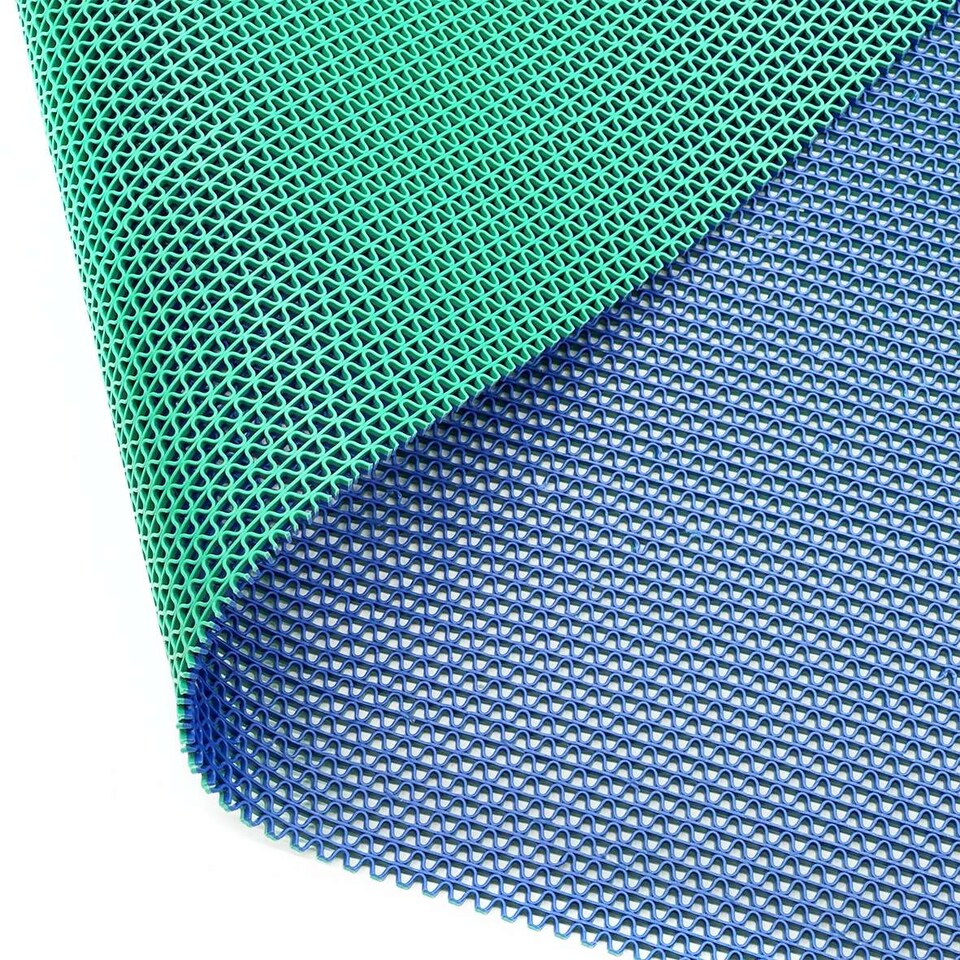 image 1 of Nicoman Reversible Dual-Colour PVC Shower Mat - 90cm x 60cm | Blue | Blue/Green | Rectangular 90x60cm