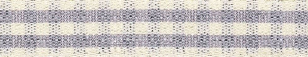 Berisfords Grey 15mm Rustic Gingham Ribbon for Dressmaking - per 4 metre roll