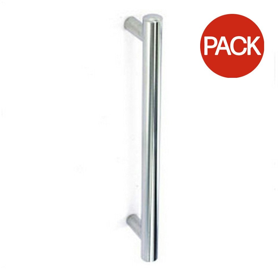 Securit Bar Handles (Pack of 2) - Silver - 128mm