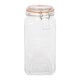 image 1 of Argon Tableware Square Glass Jar with Clip-Top Lid - 1.7L