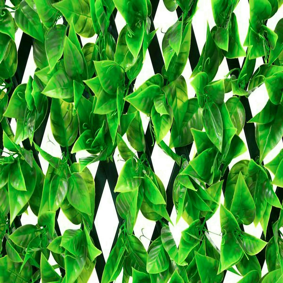 image 1 of Primrose Extendable Artificial Flower Outdoor Screening Trellis Green 1m x 2m