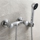 image 3 of Bathroom Wall Mounted Chrome Plated Brass Mixer Shower Two Handles