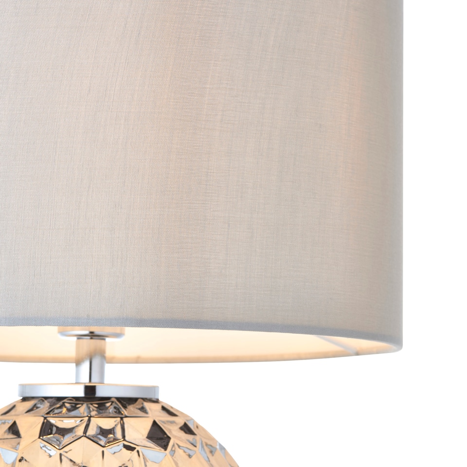 image 1 of Deanna - Smokey Grey Tinted Glass 41cm Table Lamp