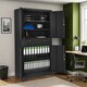 image 9 of Filing Cabinet Cosmo - 2 drawers, 5 adjustable shelves, 180 x 80 x 40 cm Black