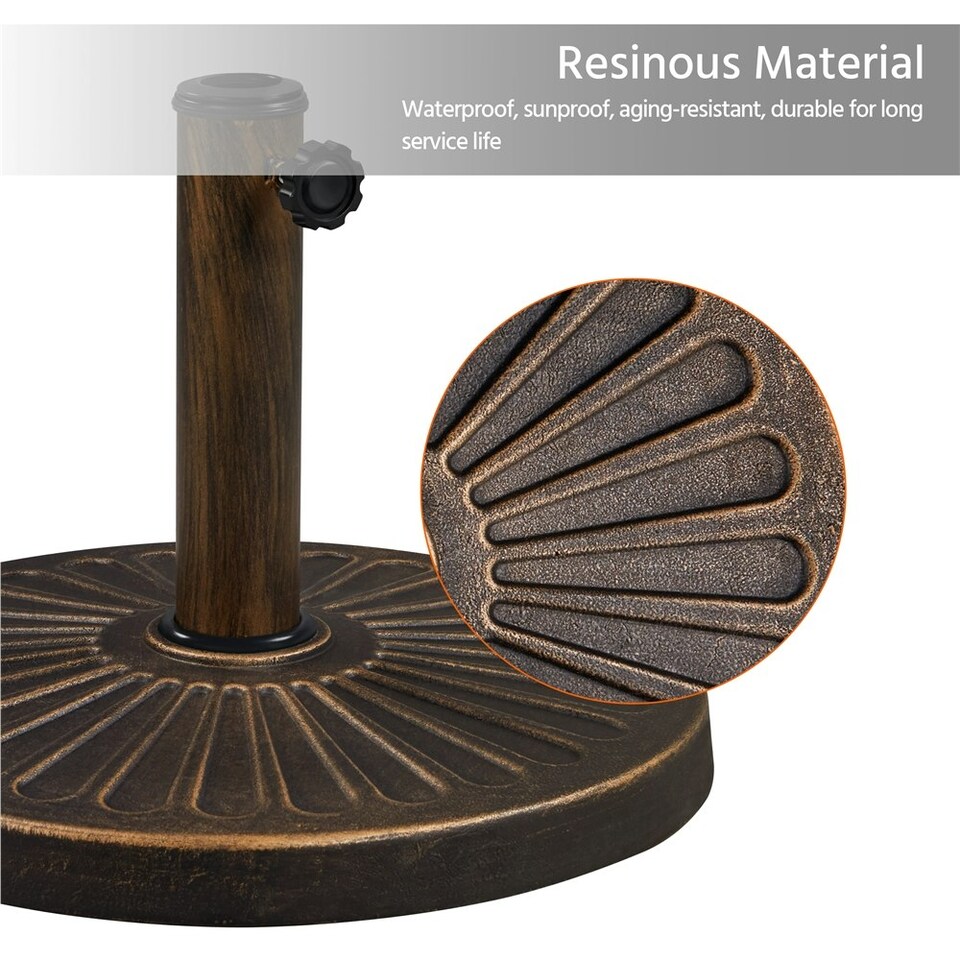 image 1 of Yaheetech Outdoor Heavy Duty Umbrella Base Stand Bronze