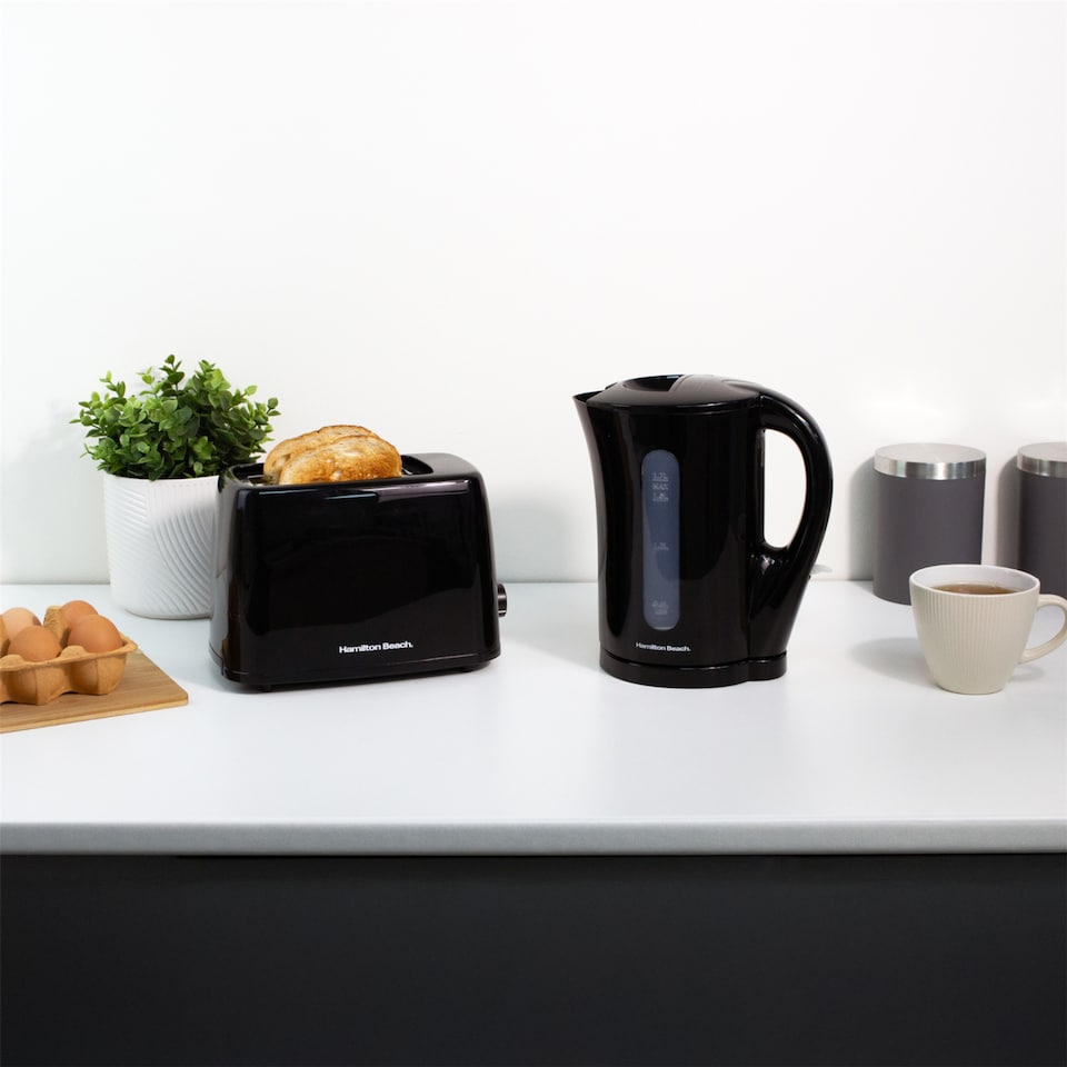 image 1 of Hamilton Beach Essentials Kettle, Toaster, Sandwich Toaster & 1.8L Slow Cooker Set - Silver