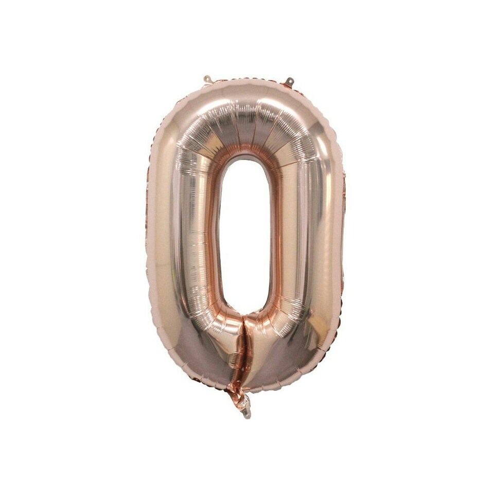 Realmax 0 Number Balloon - Rose Gold - One Size