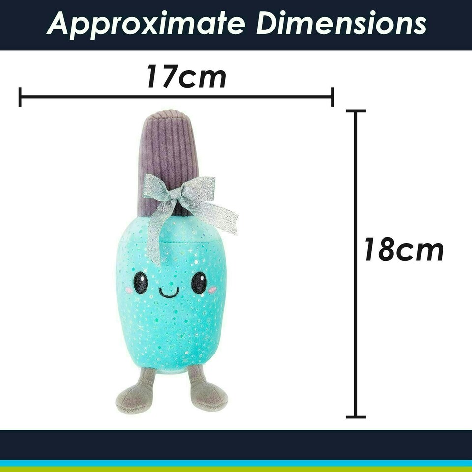 image 1 of Nail Polish Soft Toy Cute Plushie Huggable Cuddly Stuffed Toy 18cm Blue