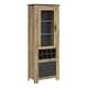 image 1 of Rapallo 2 Door Display Cabinet with Wine Rack in Chestnut and Matera Grey