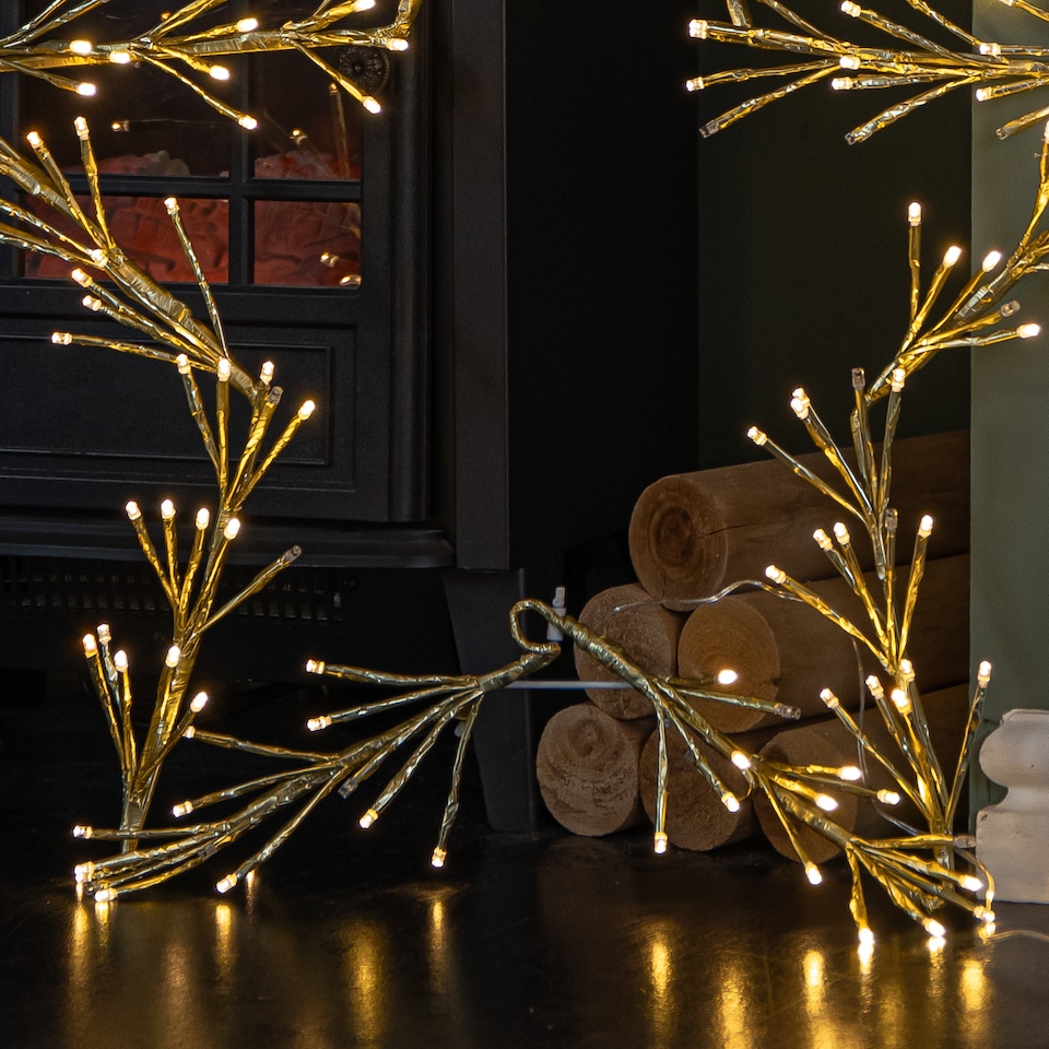 image 1 of 60cm Gold Christmas Star 150 Warm White LED Indoor/Outdoor Christmas Decorations