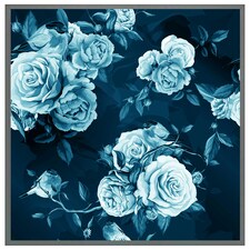 Winter blue roses (Picture Frame) Grey | S