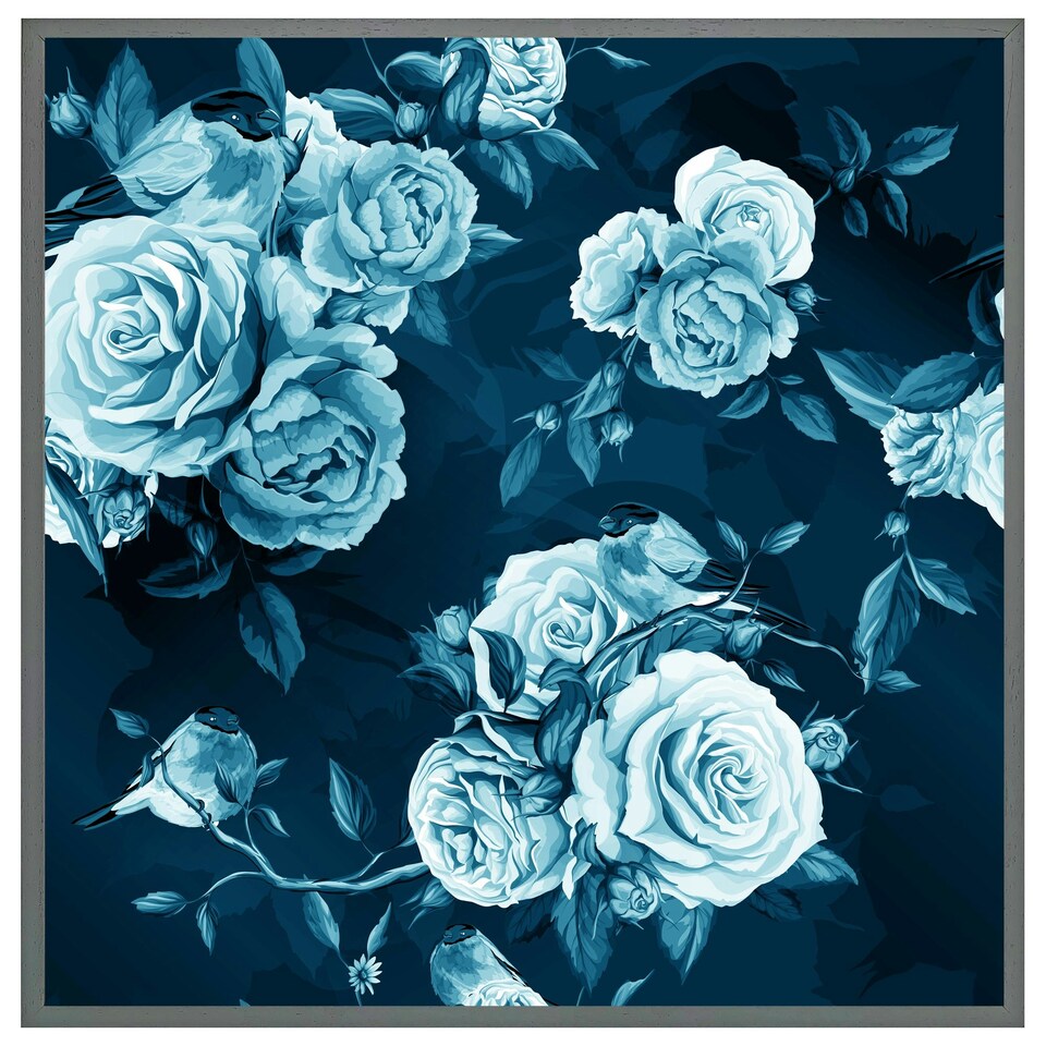 image 1 of Winter blue roses (Picture Frame) Grey | S