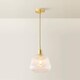 image 4 of ValueLights Delora Brushed Gold Glass Bell Pendant Light & Bulb | Gold