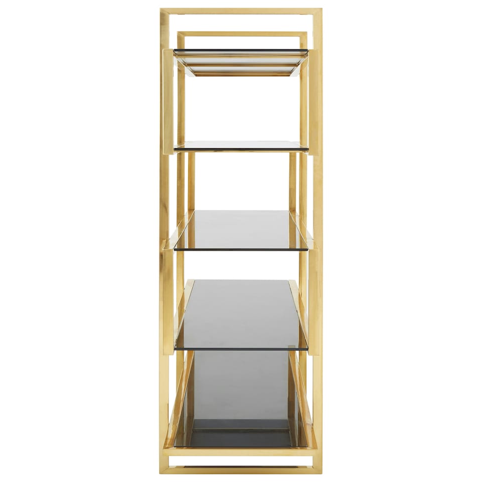 image 1 of Interiors by Premier Modular Maze Design Bookshelf, Contemporary Tall Book Shelf, Easily Maintained Book Storage Shelf For Lounge Gold