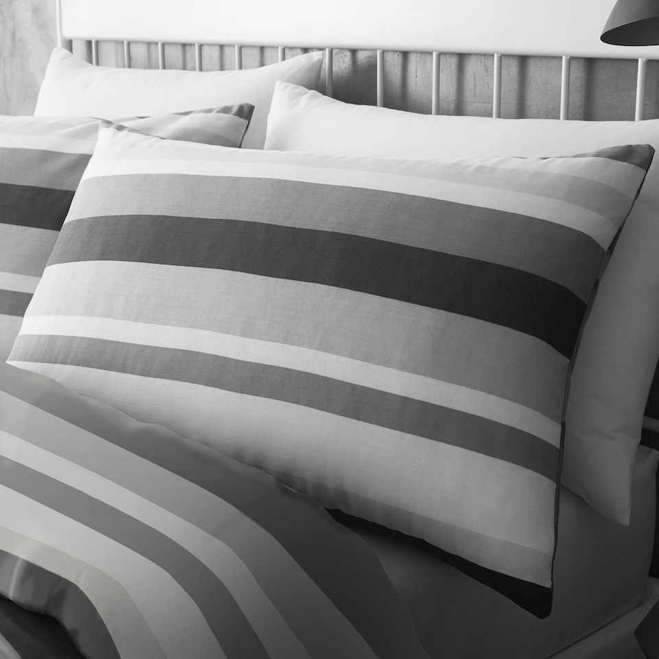 image 1 of Simply Stripes Duvet Cover Set - King - Charcoal