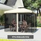 image 6 of Outsunny fit 10x10ft Gazebo Universal Replacement Mosquito Netting for Patio Gazebos and Canopy Tents with Zippers for 3m x 3m Gazebo, Sidewall Only Beige