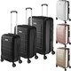 image 9 of Suitcase Luggage Set - L, M & S sizes, ABS plastic, swivel wheels, combination lock Black