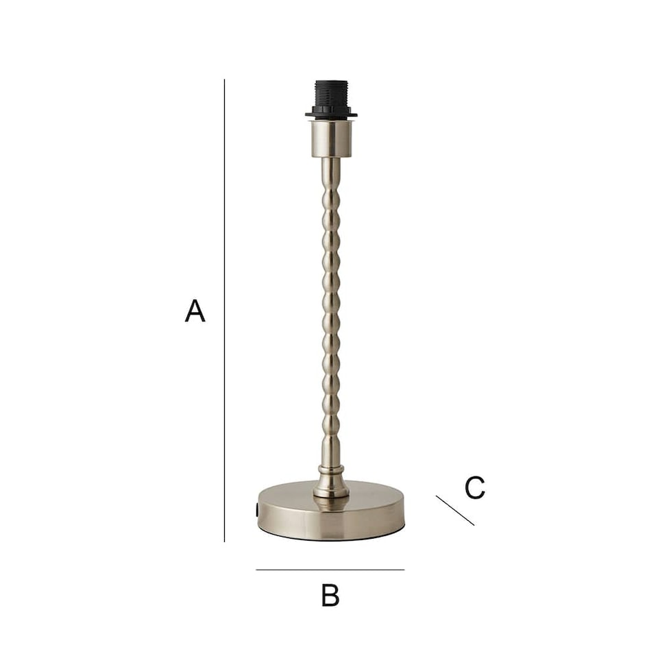 image 1 of ValueLights Maeve Brushed Chrome Bobbin Bobbled Metal Table Lamp Base | Silver