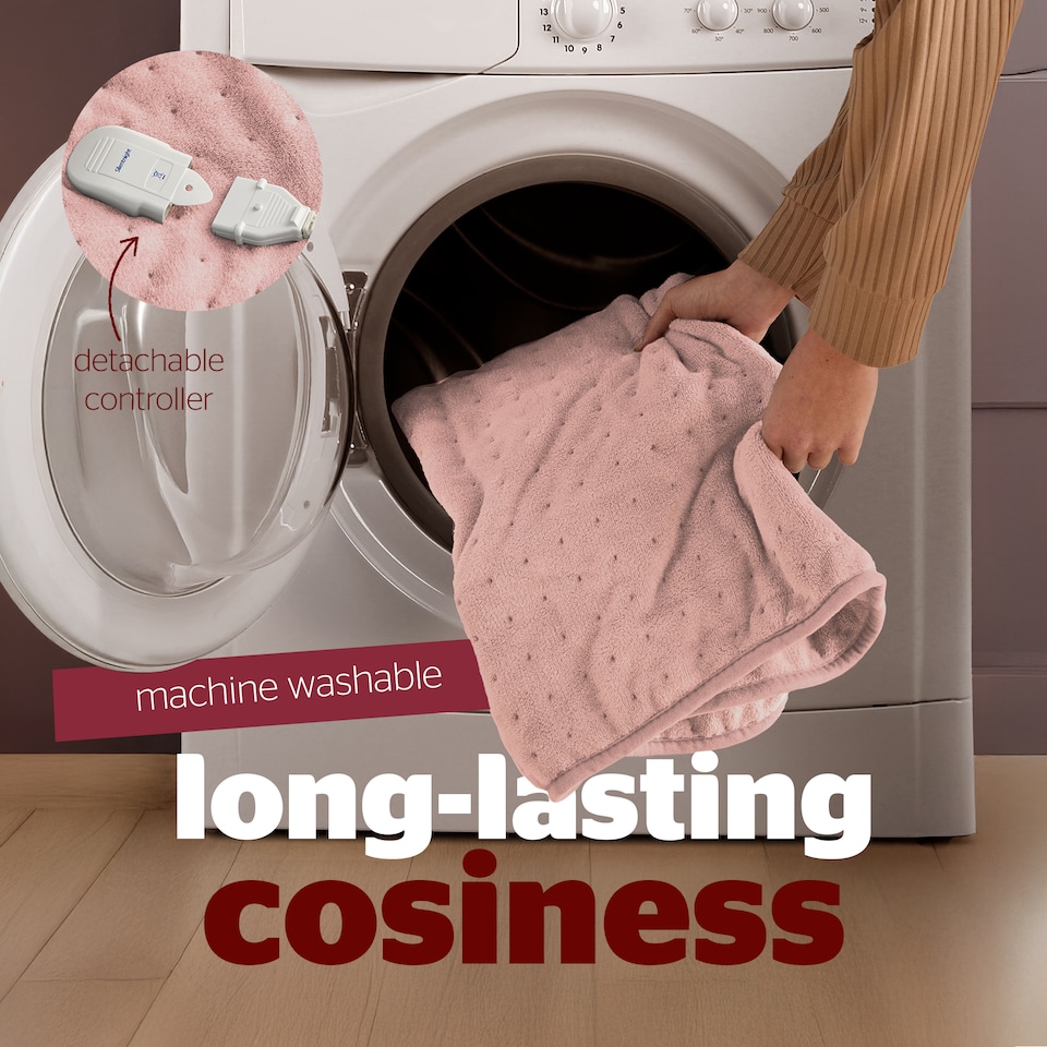 image 1 of Silentnight Luxury Heated Throw, Blush | Pink | Blush | One Size | 1