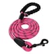 image 1 of Dog Rope Lead With Reflective Stitching and Padded Handle - Size & Colour Options - Lightweight - 1.5m Length / Pink