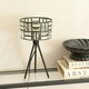image 3 of ValueLights Elise Acrylic Jewel Two Tier Shade Black Tripod Table Lamp