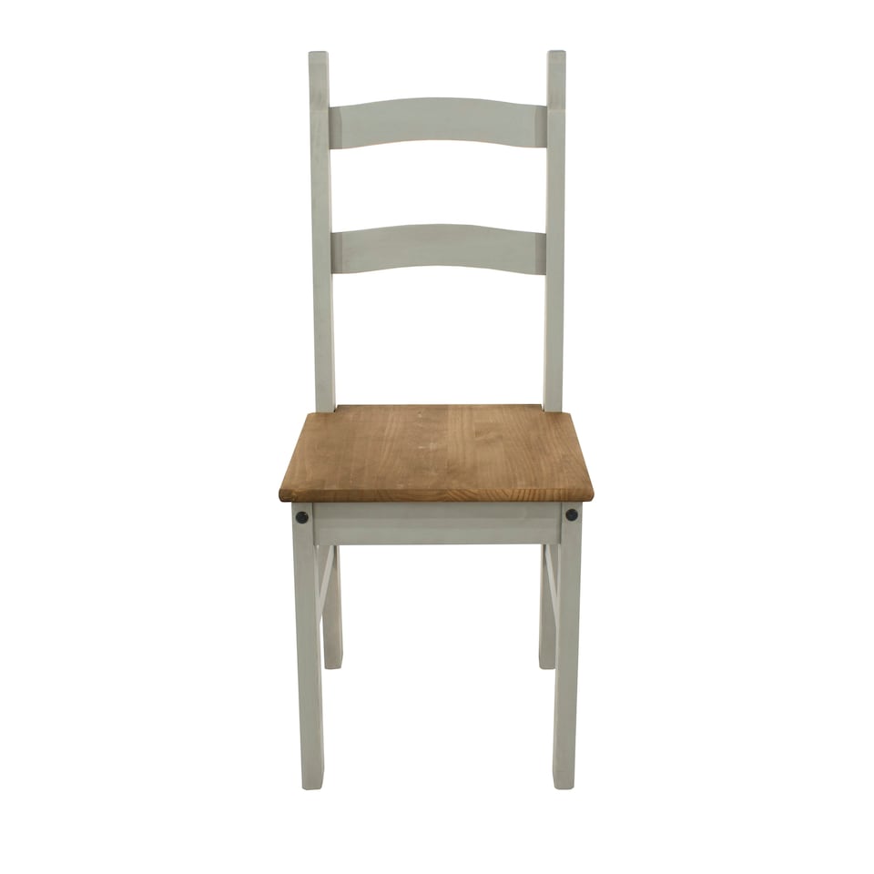 image 1 of Corona Grey, Solid Pine Chairs (Pair) Grey