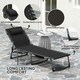image 4 of Outsunny Folding Sun Lounger with 5-Level Reclining Back, Side Table 