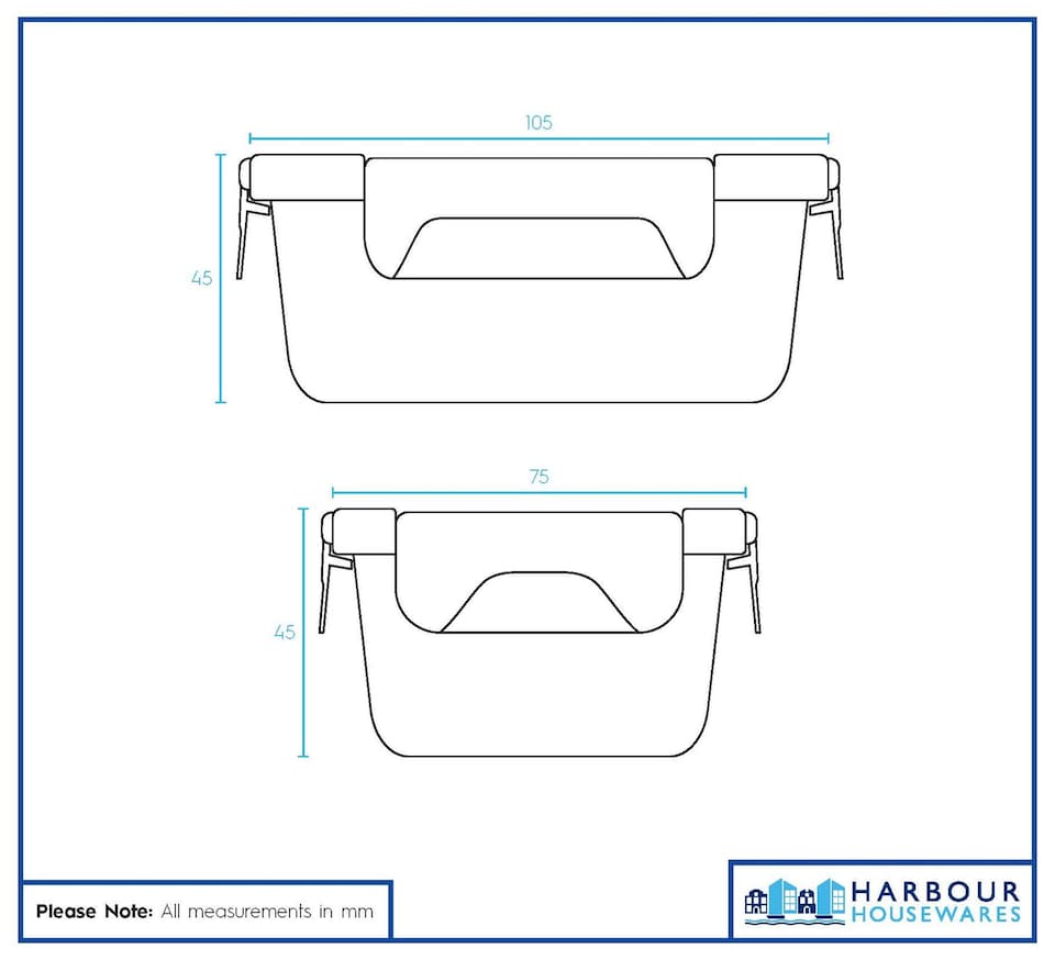 image 1 of Harbour Housewares Glass Food Storage Containers with Lids - 150ml - Pack of 5
