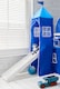 image 5 of Moro Cabin Bed with Slide and Brilliant Blue Cotton Tent, Tower & Tunnel in White