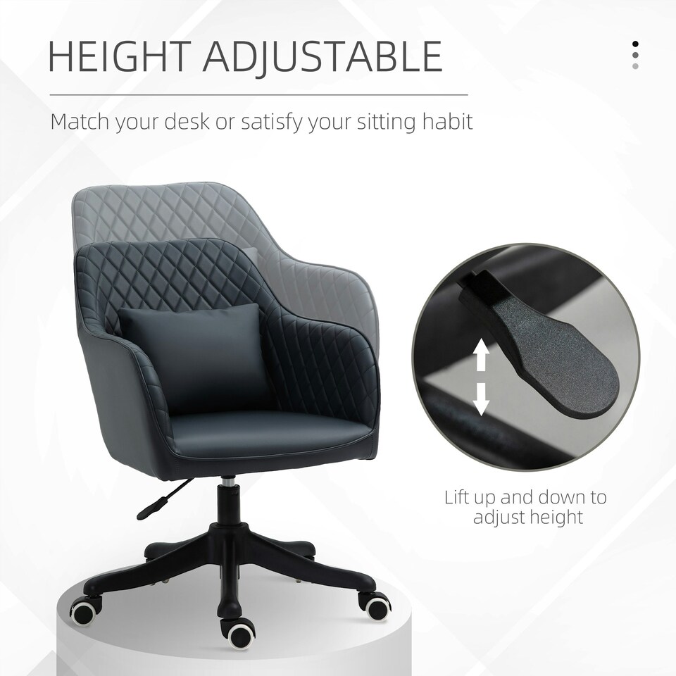 image 1 of Vinsetto Office Chair with Electric Vibration Massage Lumbar Pillow, Blue