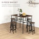 image 4 of HOMCOM 6-Piece Bar Table Set, Counter Height Kitchen Dining Set with 2 High Tables & 4 Stools, Space Saving Compact Bar Furniture for Small Kitchens and Flats, Multiple Arrangements, Rustic Brown