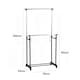 image 6 of KCT Adjustable Double Clothes Rack on Wheels Black | Silver | One Size