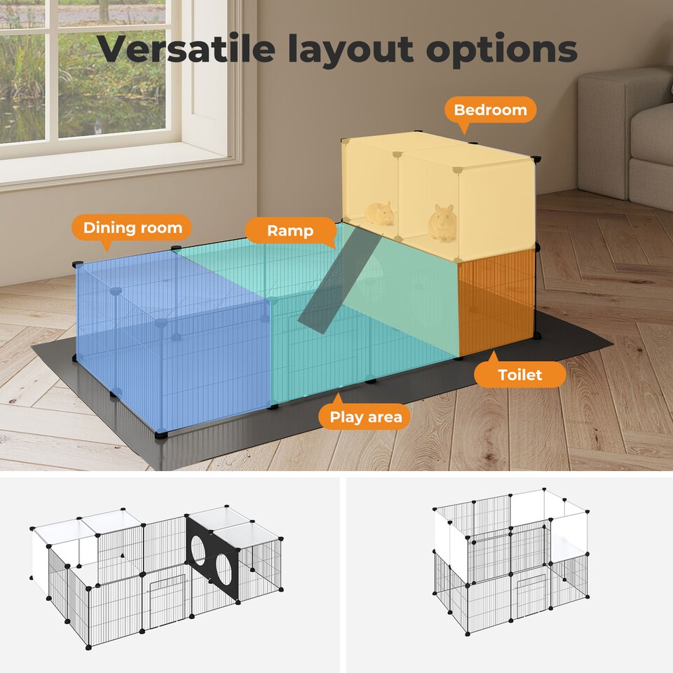 image 1 of Skylos Pet Pen 24 Panel Puppy Rabbit Kitten Playpen Indoor Enclosure Run Cage