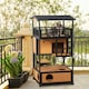 image 2 of PawHut Wooden Outdoor Cat House 3-Tier Kitten Shelter w/ Tilted Roof Yellow