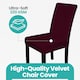 image 4 of Velvet Dining Chair Covers, Spandex High-Back Chair Slipcovers - 220GSM