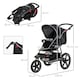 image 7 of HOMCOM Foldable Three-Wheeler Baby Stroller w/ Sun Canopy, Storage