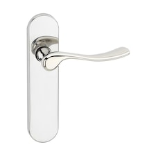 Berkshire Metal Lever Latch Door Handles Set Round Rose Internal, External | Silver | Polished Nickel Plain | 1