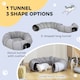 image 4 of PawHut Cat Tunnel with Bed, Large Foldable 2 in 1 Cat Play Tunnel Donut Bed for Indoor with Ball & Peek Hole, Interactive Toys for Kitten, Puppy, Rabbits, Grey