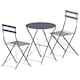 image 10 of Garden Vida Porto 2 Seater Metal Bistro Set Folding Table Chair No Assembly Required, Dark Grey