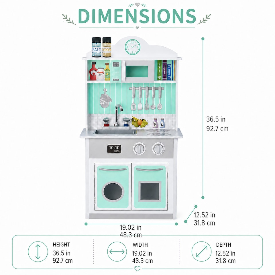 image 1 of Teamson Kids Wooden Play Kitchen with Sink, Oven and Storage, Madrid Red