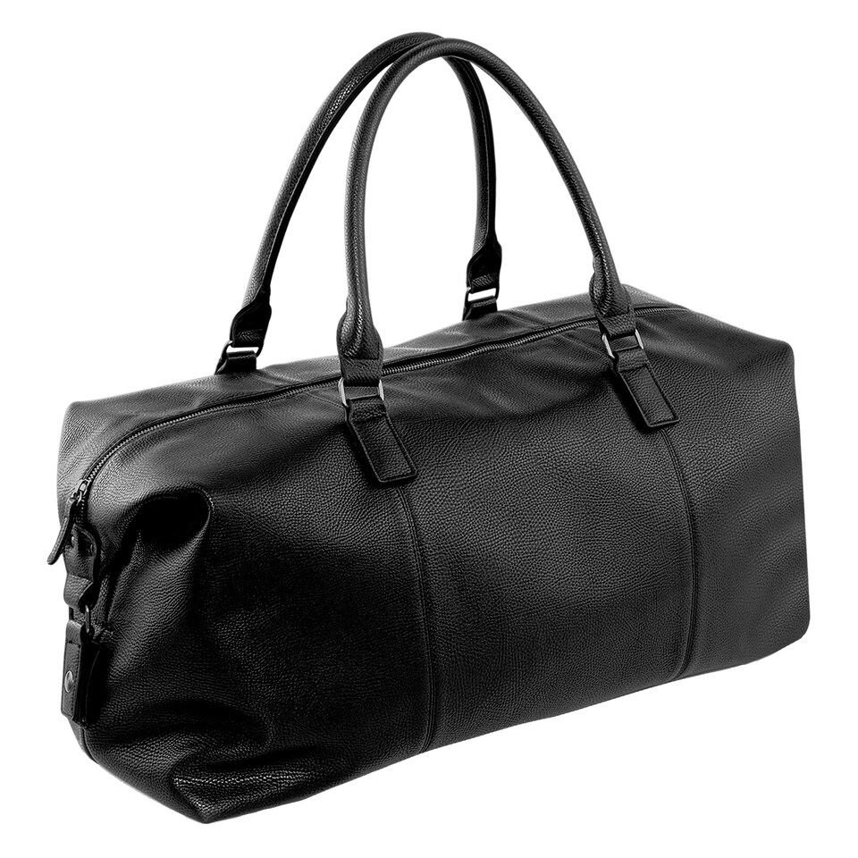 image 1 of Quadra NuHude Faux Leather Weekender Holdall Bag - Black - One Size