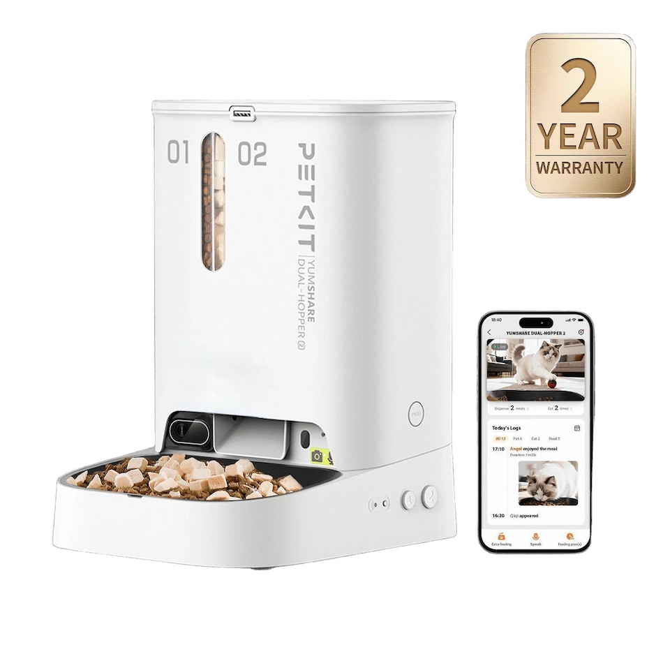 image 1 of YUMSHARE Dual-Hopper with Camera Smart Pet Feeder