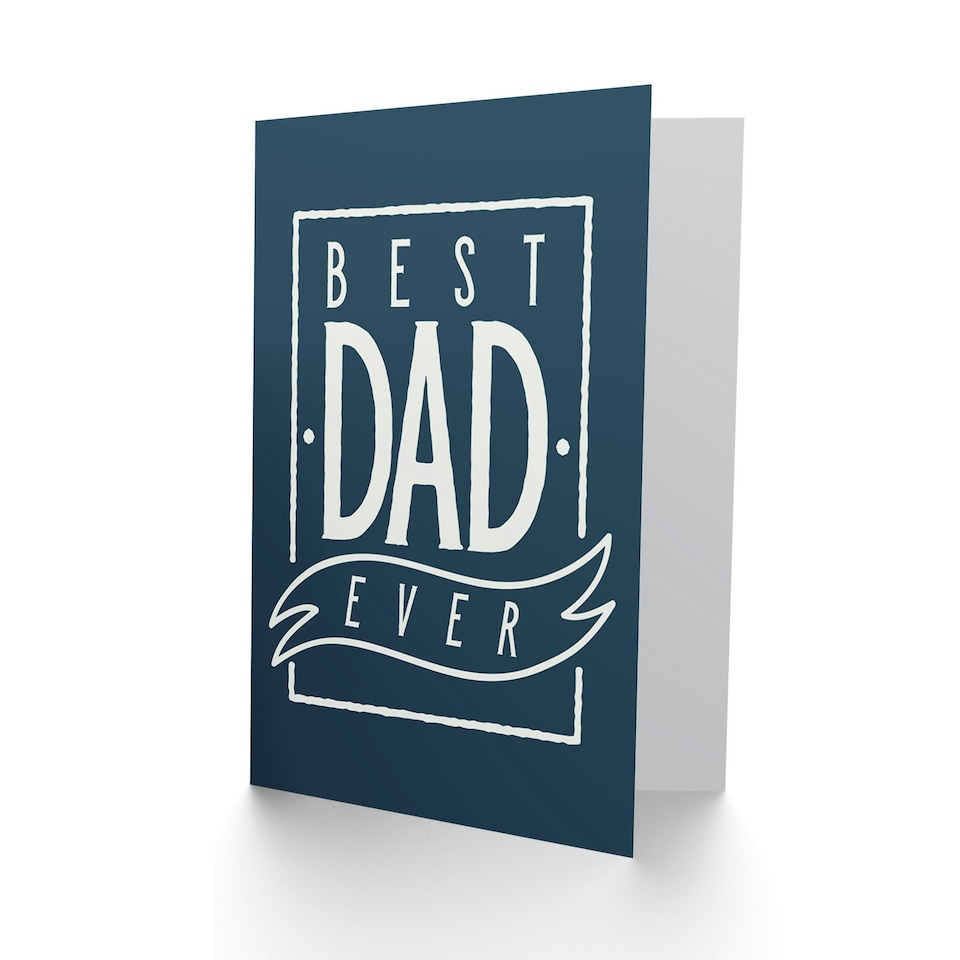 image 1 of Best Dad Ever Banner Modern Blue Fathers Day Card