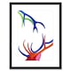 image 1 of Bright Colourful Scottish Wildlife Deer Antlers 9x7" Black Framed Wall Art Print