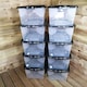 image 2 of 10 x 42L Clear Storage Box with Black Lid, Stackable and Nestable Design Storage Solution