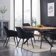 image 8 of Single Camden Modern Velvet Dining Chair with Armrests, Quilted Design & Black Metal Legs Black