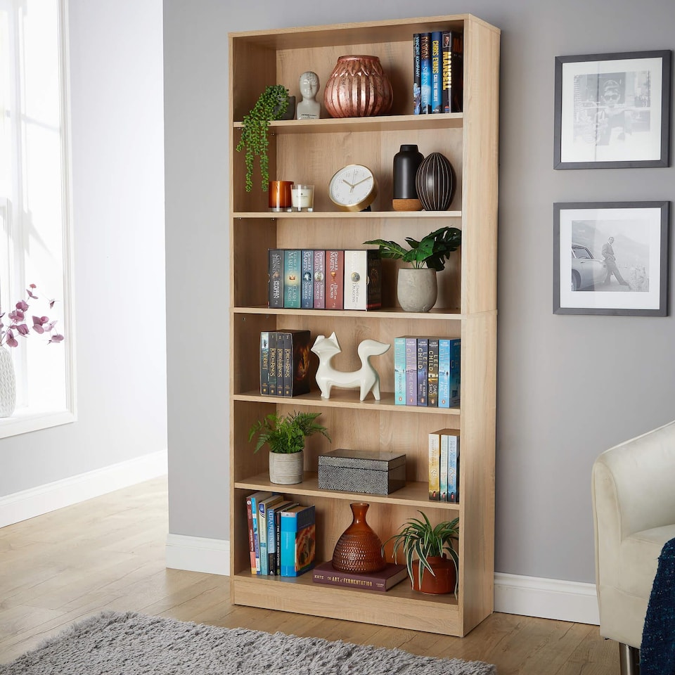 image 1 of Bookcase Display Shelf Freestanding Book Storage Unit Home Living Room Furniture | Brown